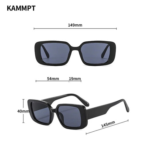 Vintage Black Trendy PC Rectangular Frame Sunglasses